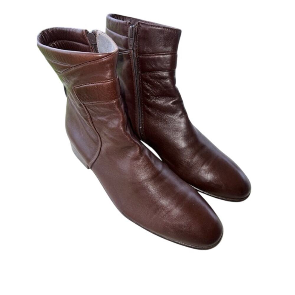 Vintage Brown Leather Royal Imperial Florsheim Shoe Boot size 9.5D Made In Italy